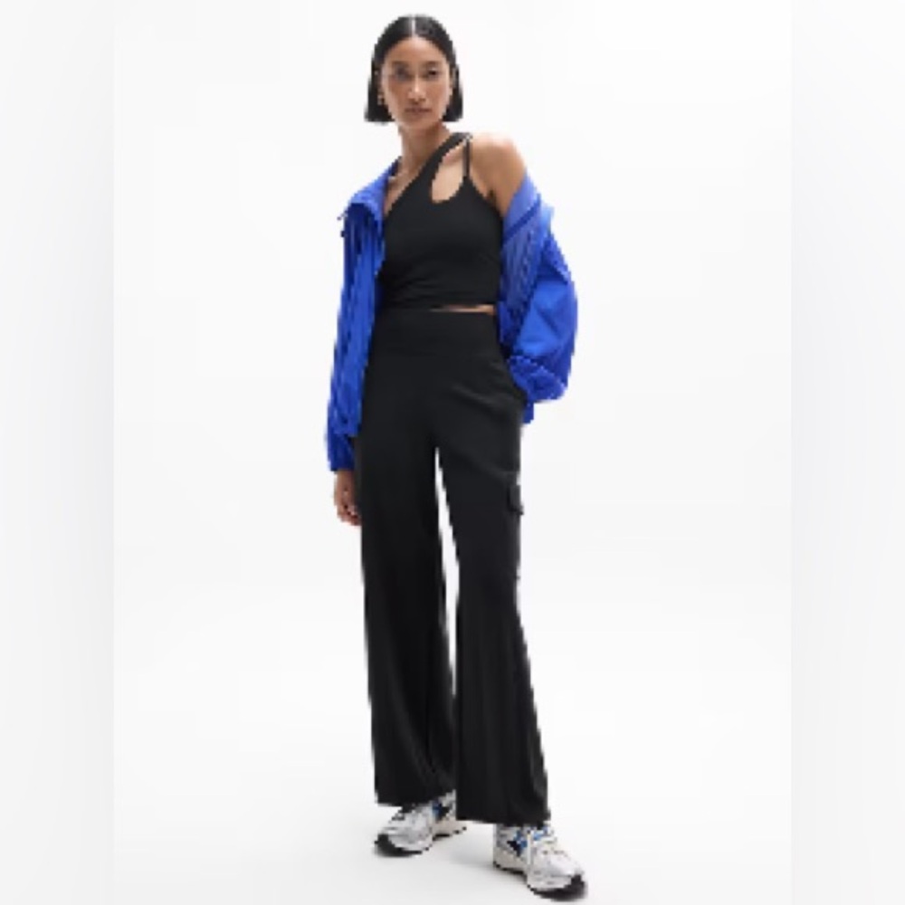 Athleta Black Wide Leg Cargo Pants